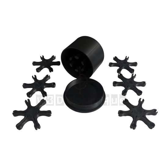 6 x porte amorce poudre noir avec boîte de transport