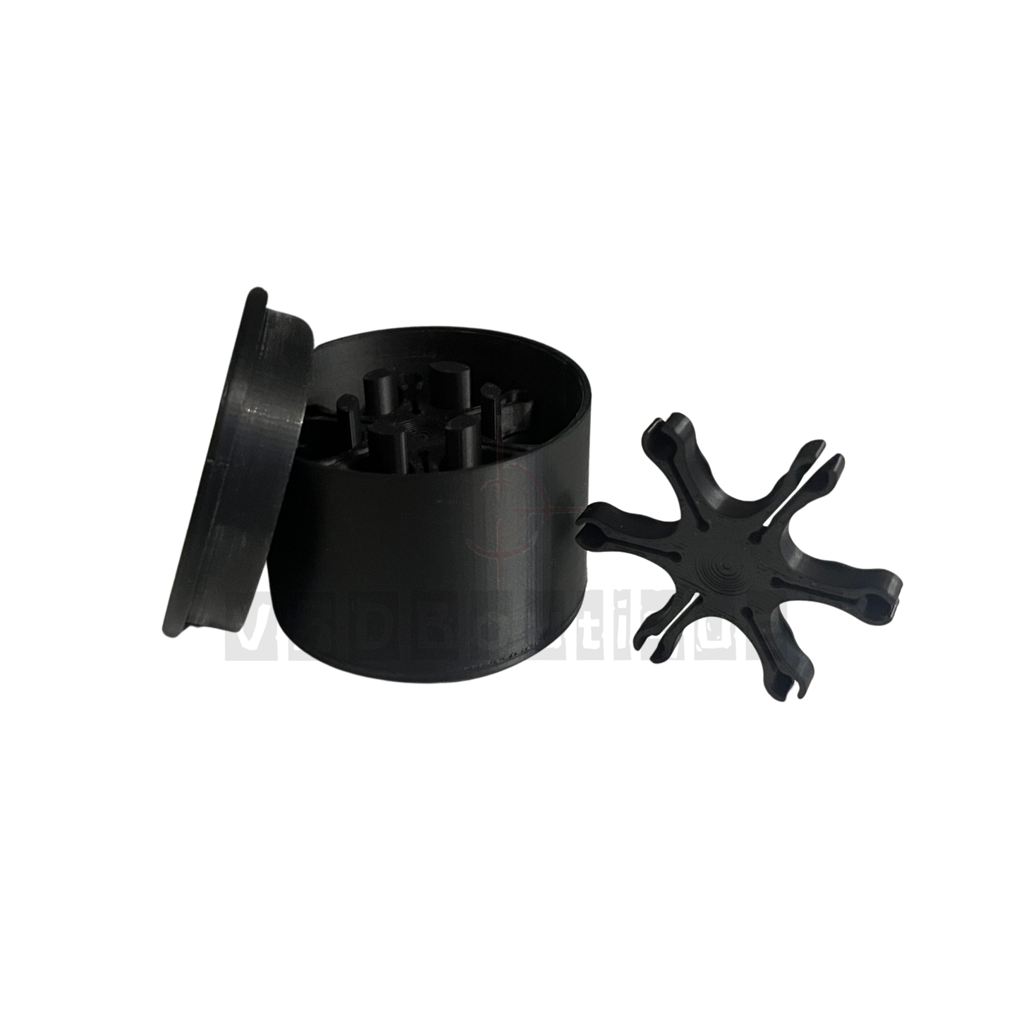 6 x porte amorce poudre noir avec boîte de transport