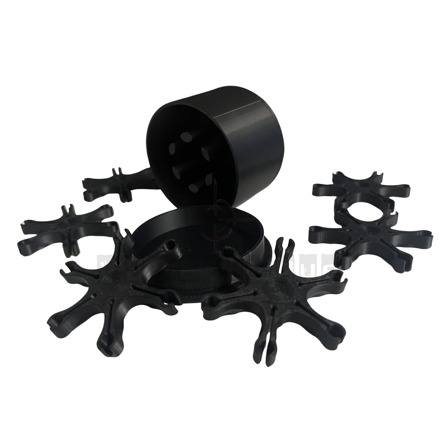 6 x porte amorce poudre noir avec boîte de transport
