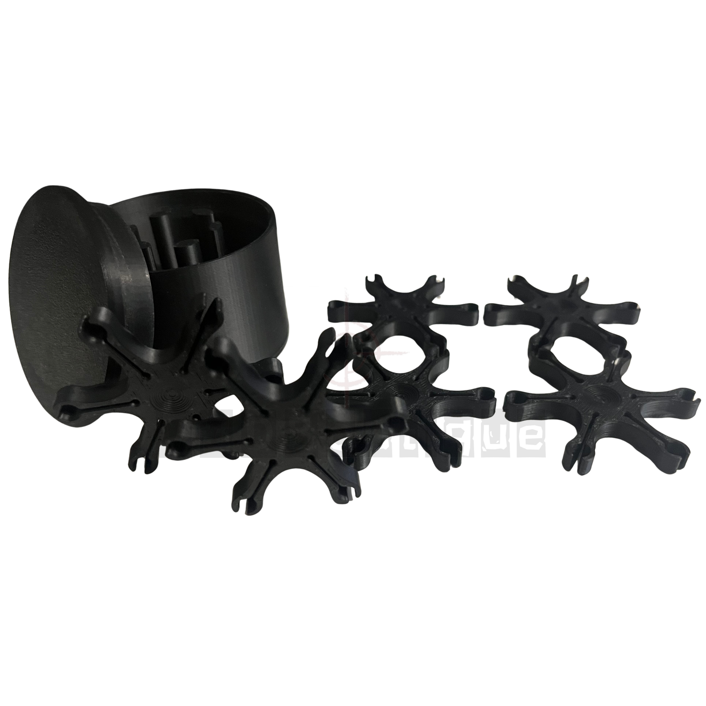 6 x porte amorce poudre noir avec boîte de transport
